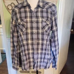 Plaid Button-Up Shirt